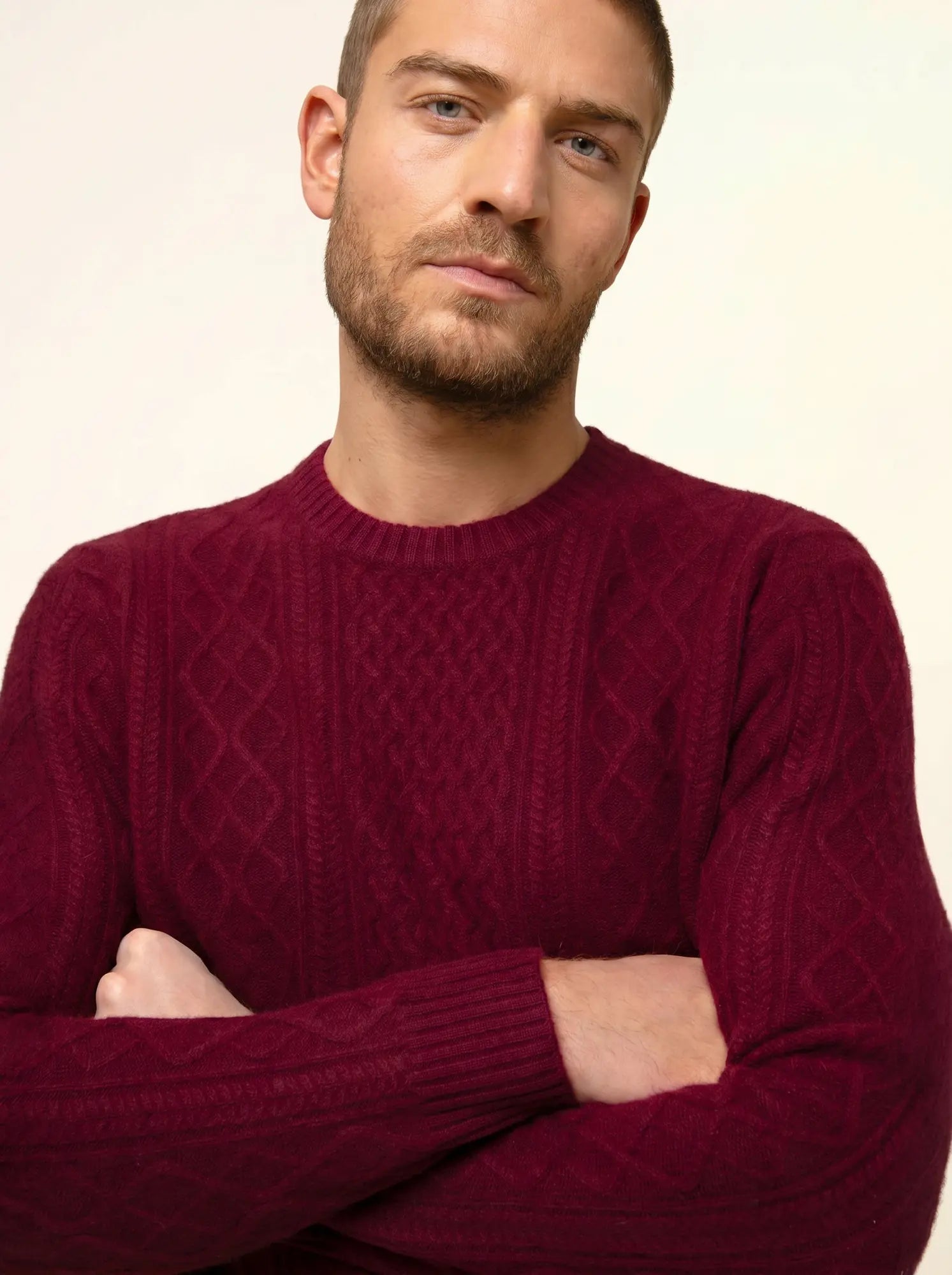 THURID pullover rundhalsausschnitt 4-fädig bordeaux