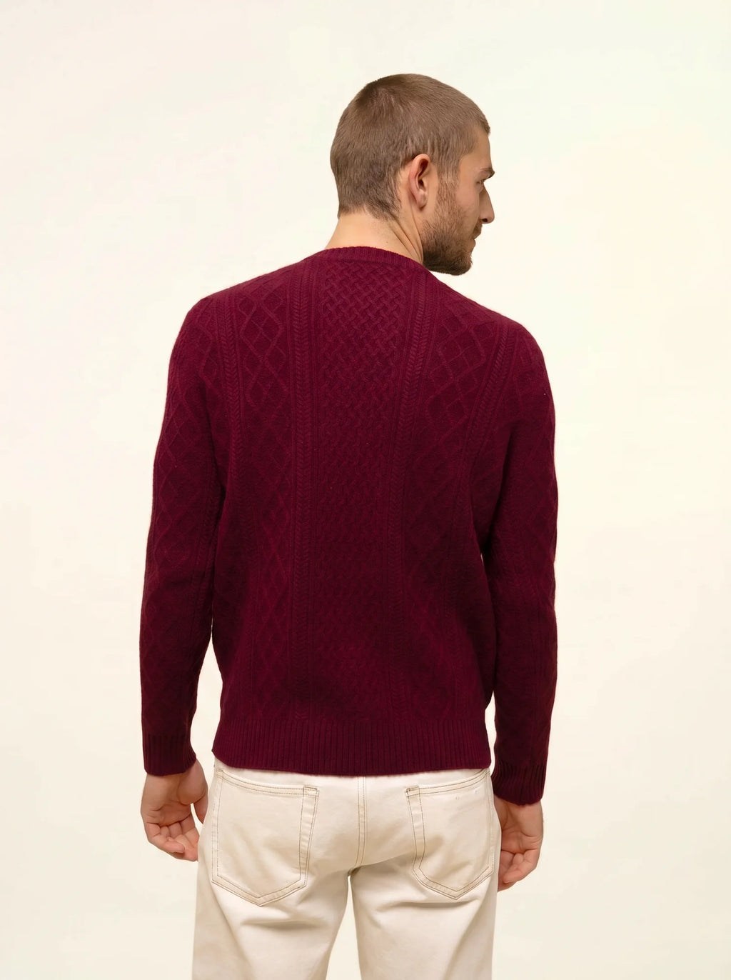 THURID pullover rundhalsausschnitt 4-fädig bordeaux