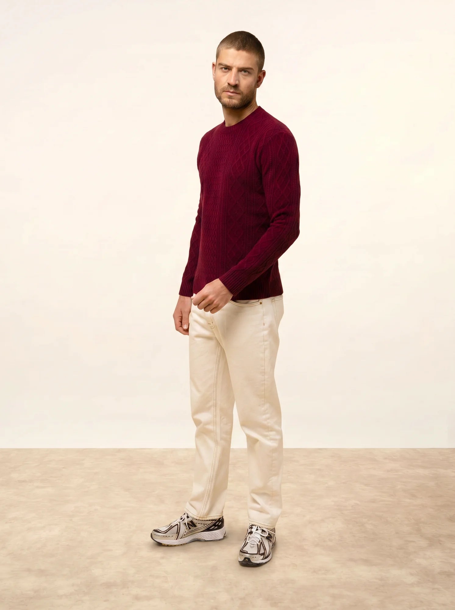 THURID pullover rundhalsausschnitt 4-fädig bordeaux