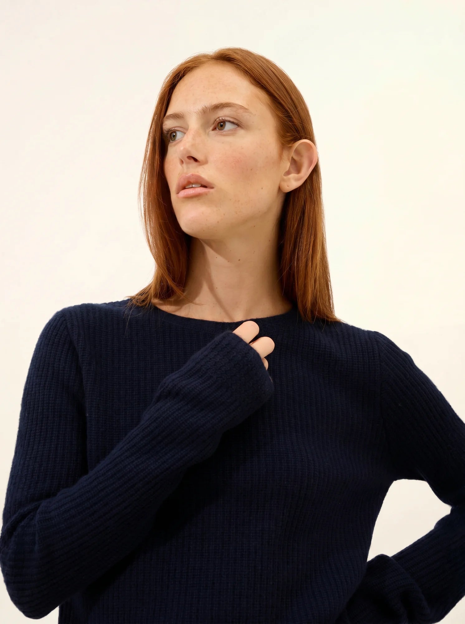SIGRUN pullover rundhalsausschnitt 4-fädig marineblau