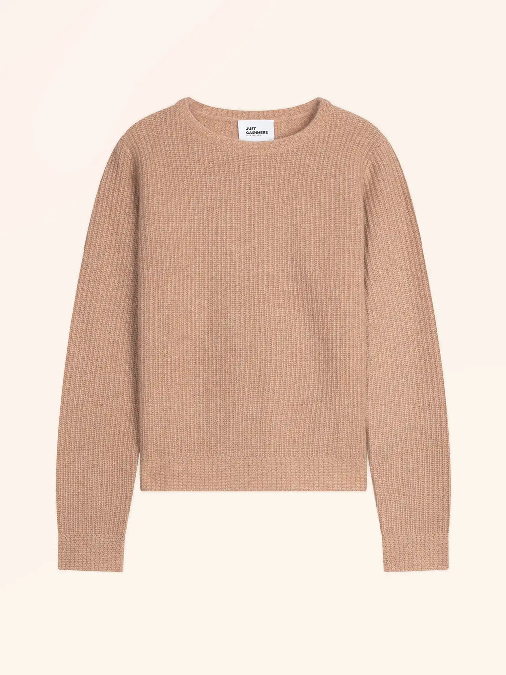 SIGRUN pullover rundhalsausschnitt 4-fädig camel meliert