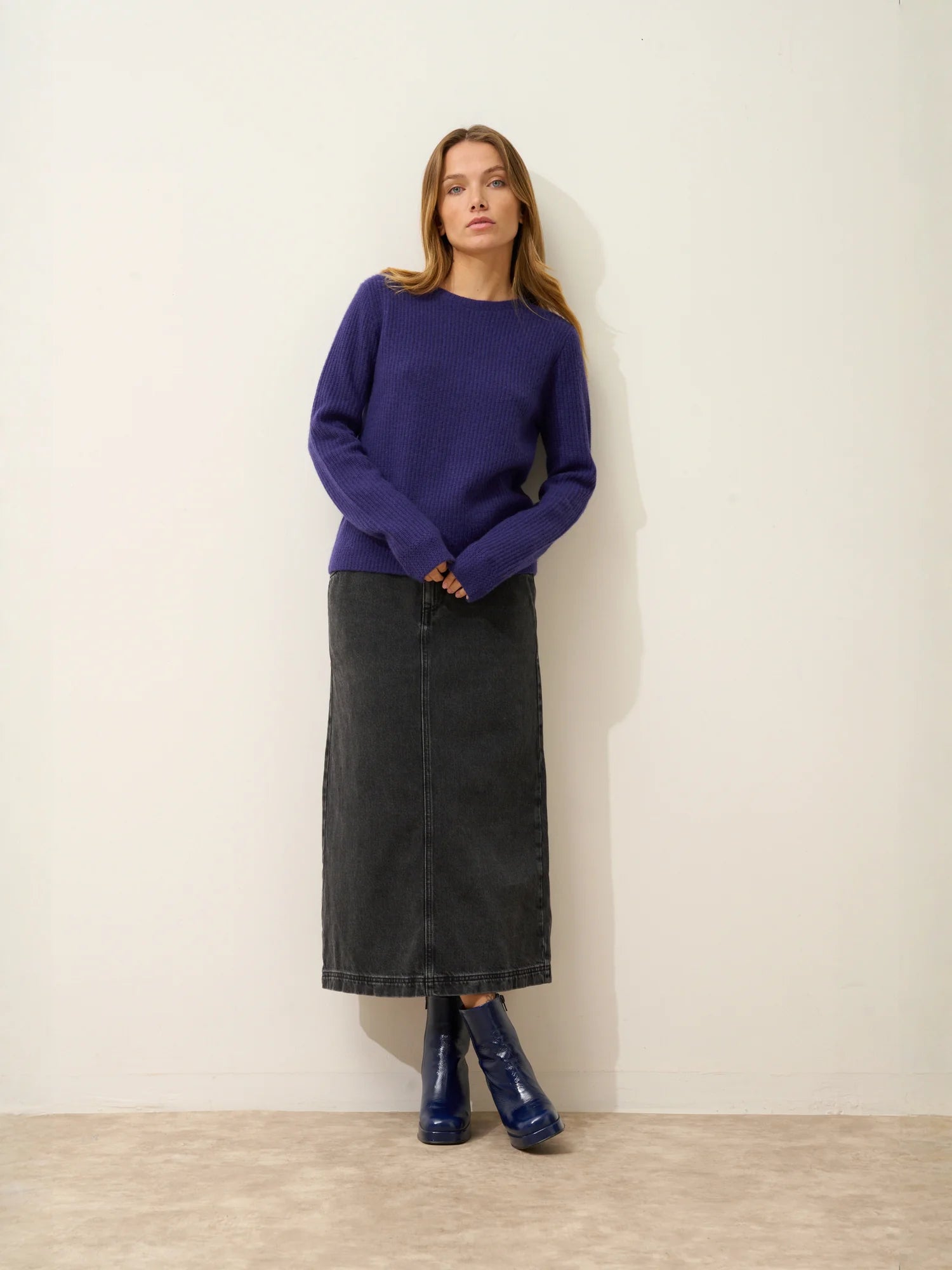 SIGRUN pullover rundhalsausschnitt 4-fädig violett