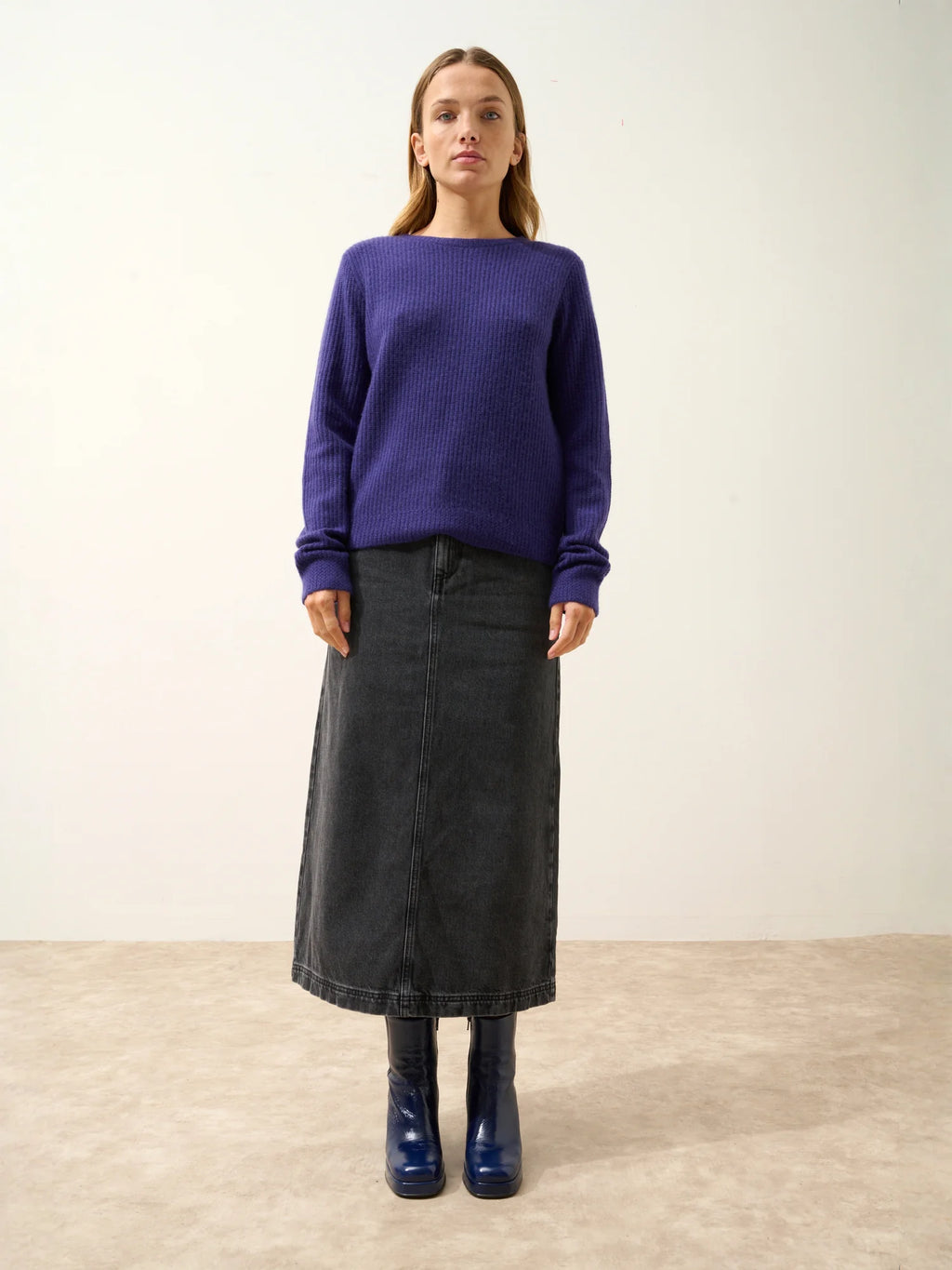 SIGRUN pullover rundhalsausschnitt 4-fädig violett
