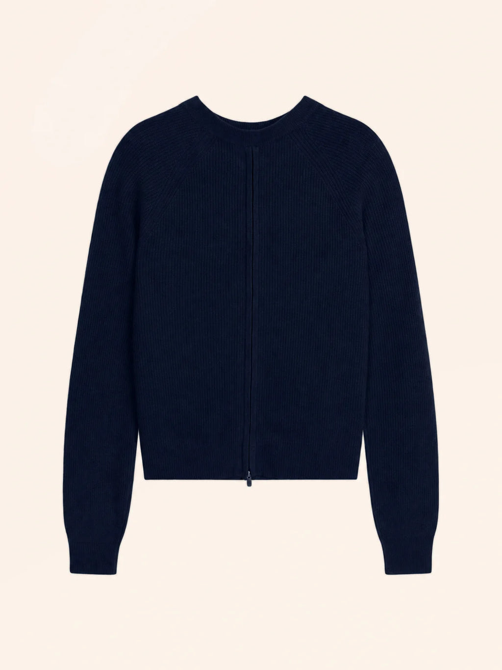 JONA pull col rond zippé dos bleu marine