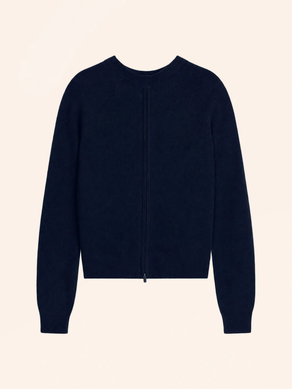 JONA pull col rond zippé dos bleu marine