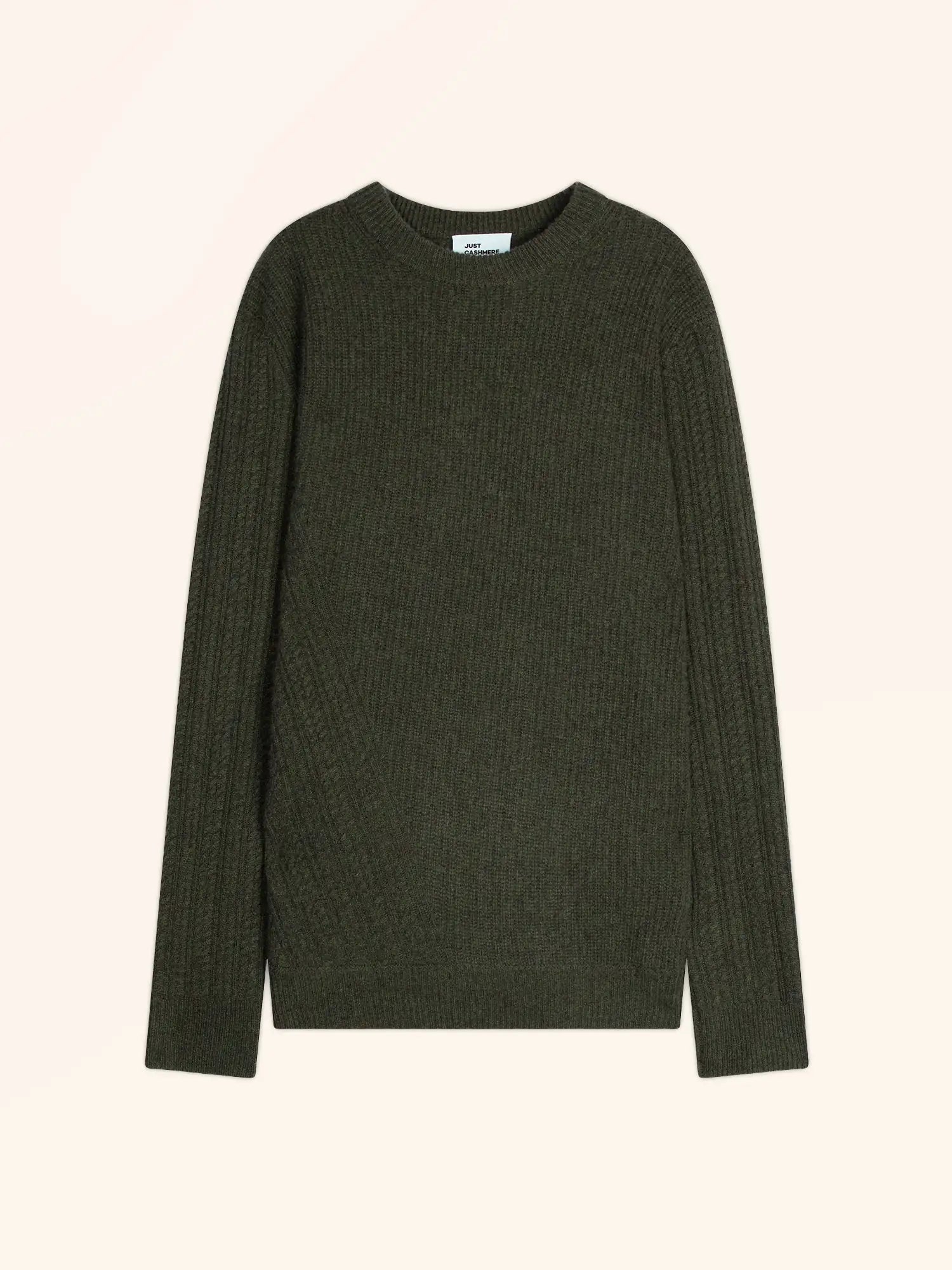 LUKKA pullover rundhalsausschnitt 4-fädig khaki meliert