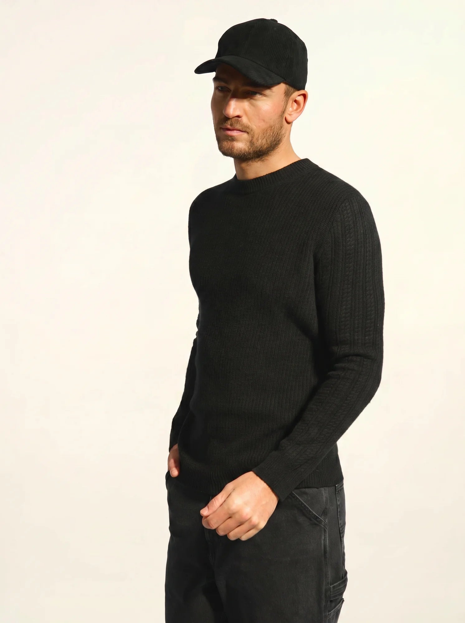 LUKKA pullover rundhalsausschnitt 4-fädig schwarz