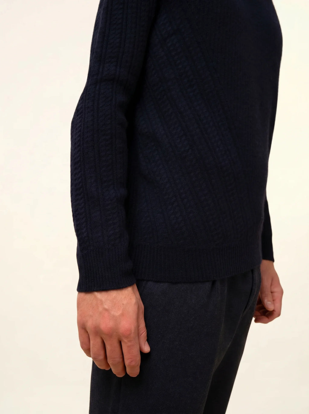 LUKKA pullover rundhalsausschnitt 4-fädig marineblau