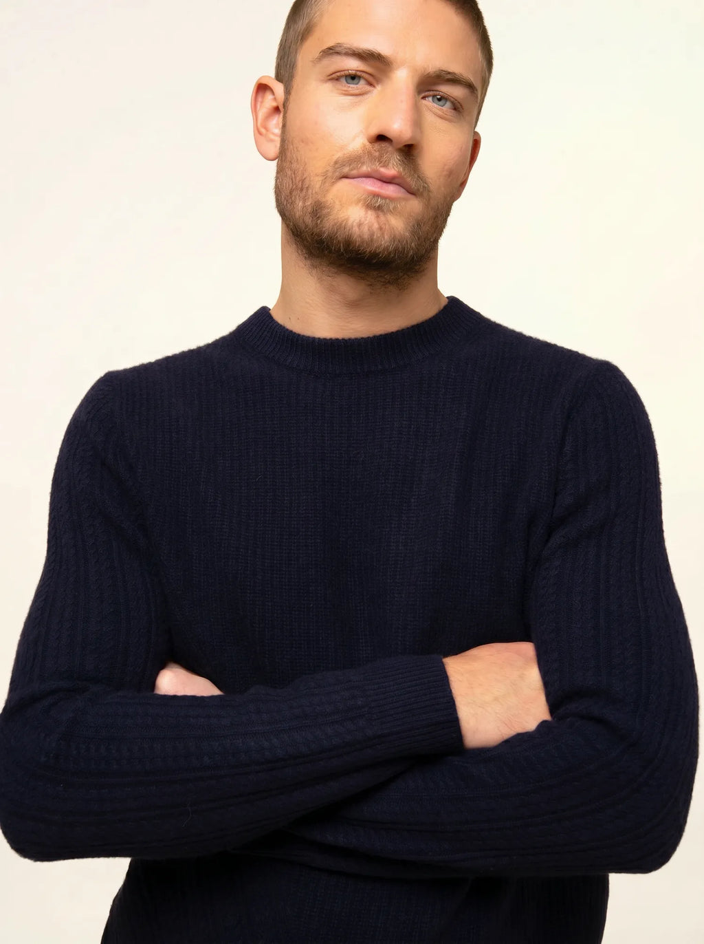 LUKKA pullover rundhalsausschnitt 4-fädig marineblau