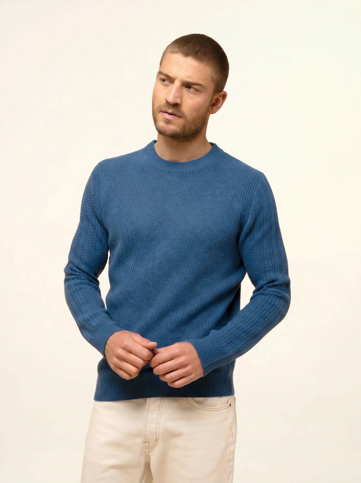 LUKKA pullover rundhalsausschnitt 4-fädig paon
