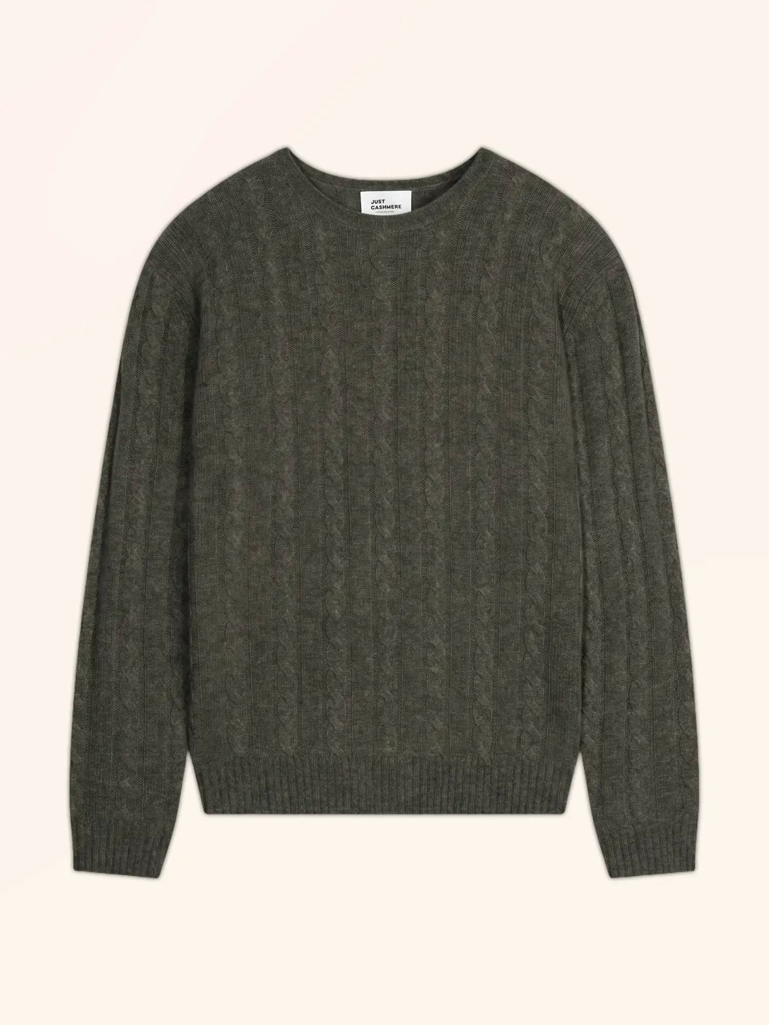 DARRI pullover rundhalsausschnitt 4-fädig khaki meliert