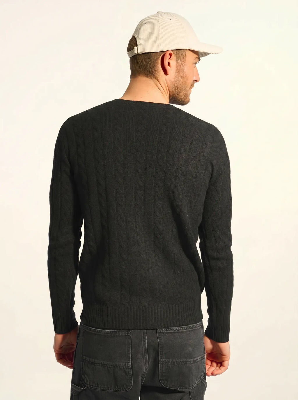 DARRI pullover rundhalsausschnitt 4-fädig schwarz