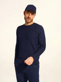DARRI pullover rundhalsausschnitt 4-fädig marineblau
