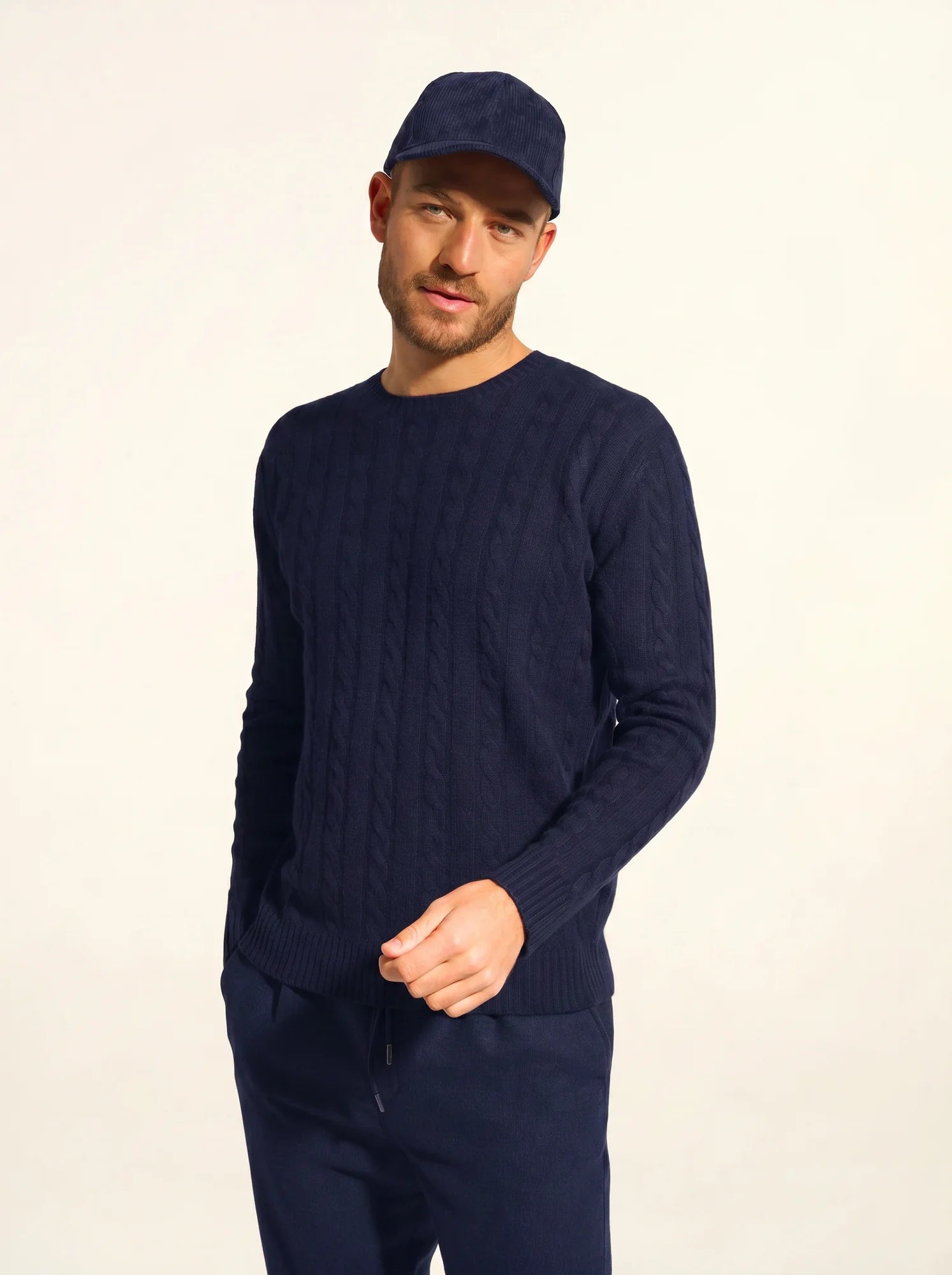 DARRI pullover rundhalsausschnitt 4-fädig marineblau
