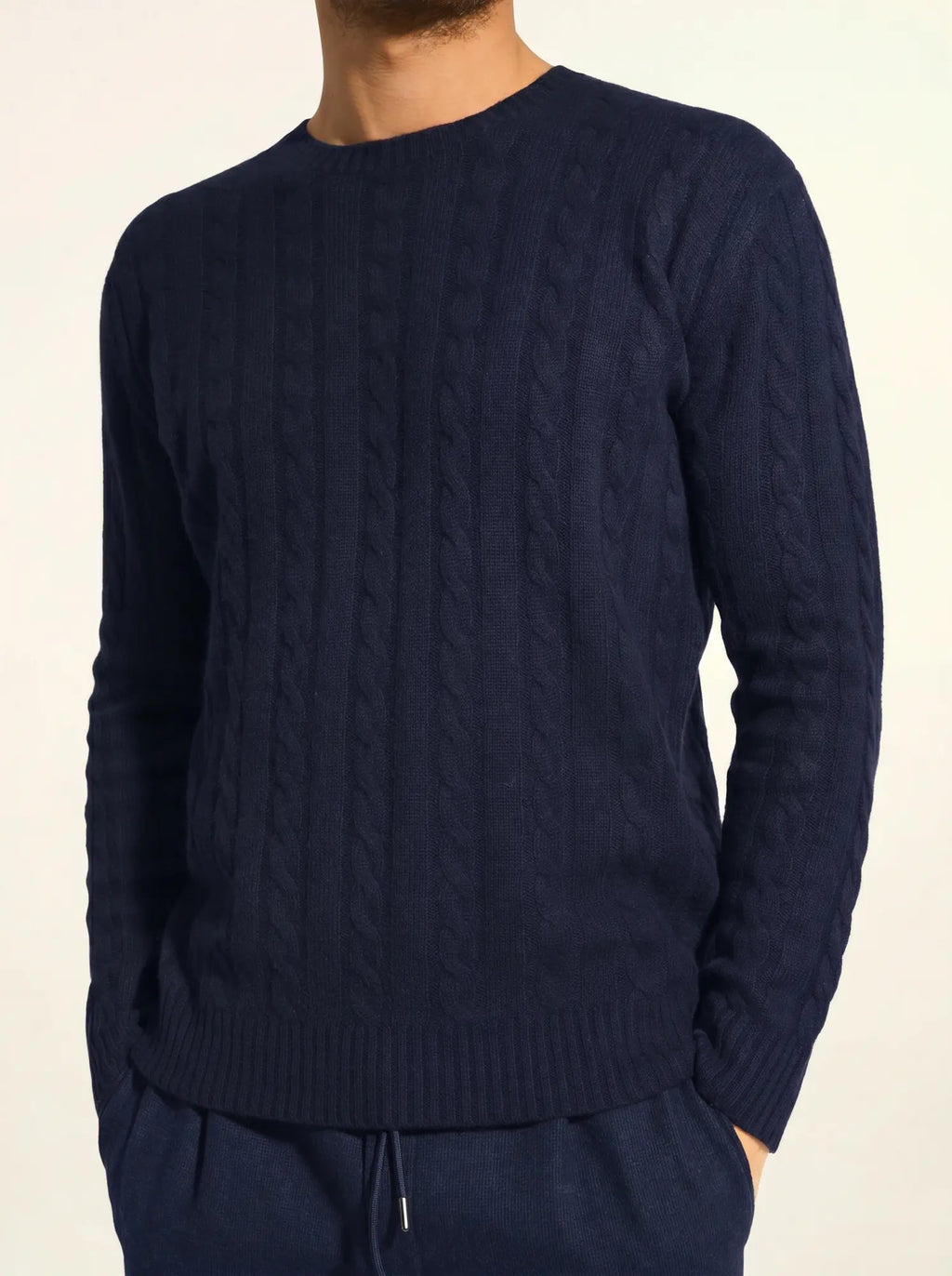 DARRI pullover rundhalsausschnitt 4-fädig marineblau