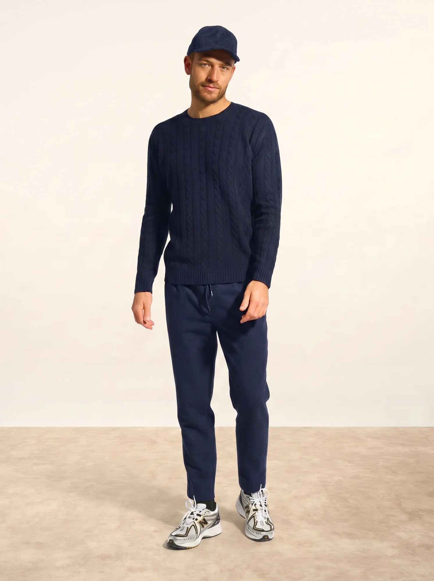 DARRI pullover rundhalsausschnitt 4-fädig marineblau