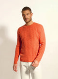 DARRI pullover rundhalsausschnitt 4-fädig orange meliert