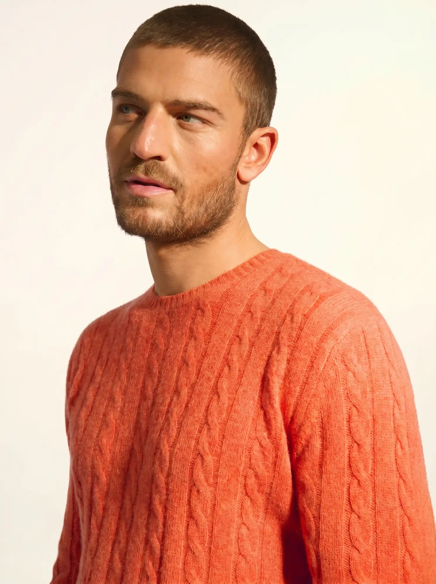 DARRI pullover rundhalsausschnitt 4-fädig orange meliert