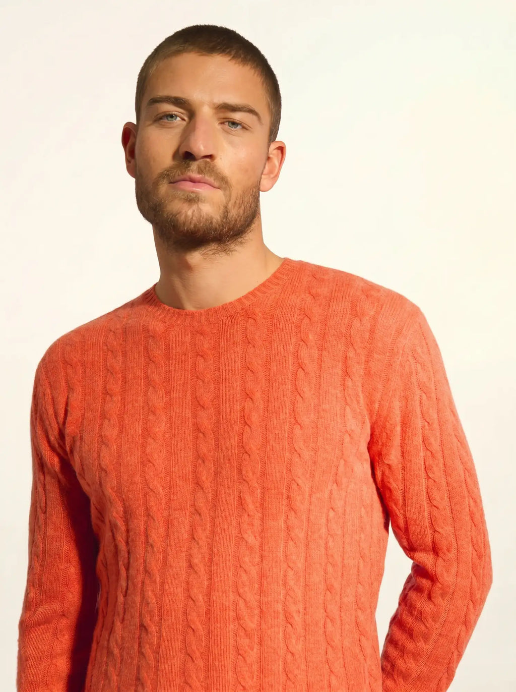 DARRI pullover rundhalsausschnitt 4-fädig orange meliert