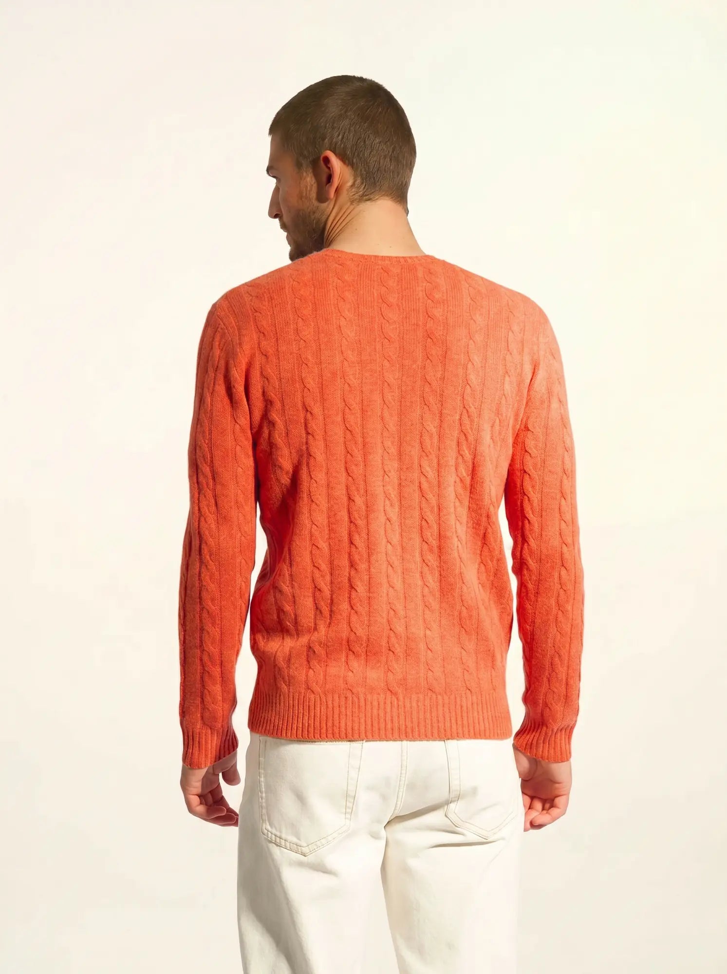 DARRI pullover rundhalsausschnitt 4-fädig orange meliert