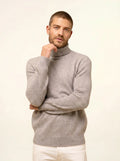 NOI pullover rollkragen 4-fädig wolke meliert