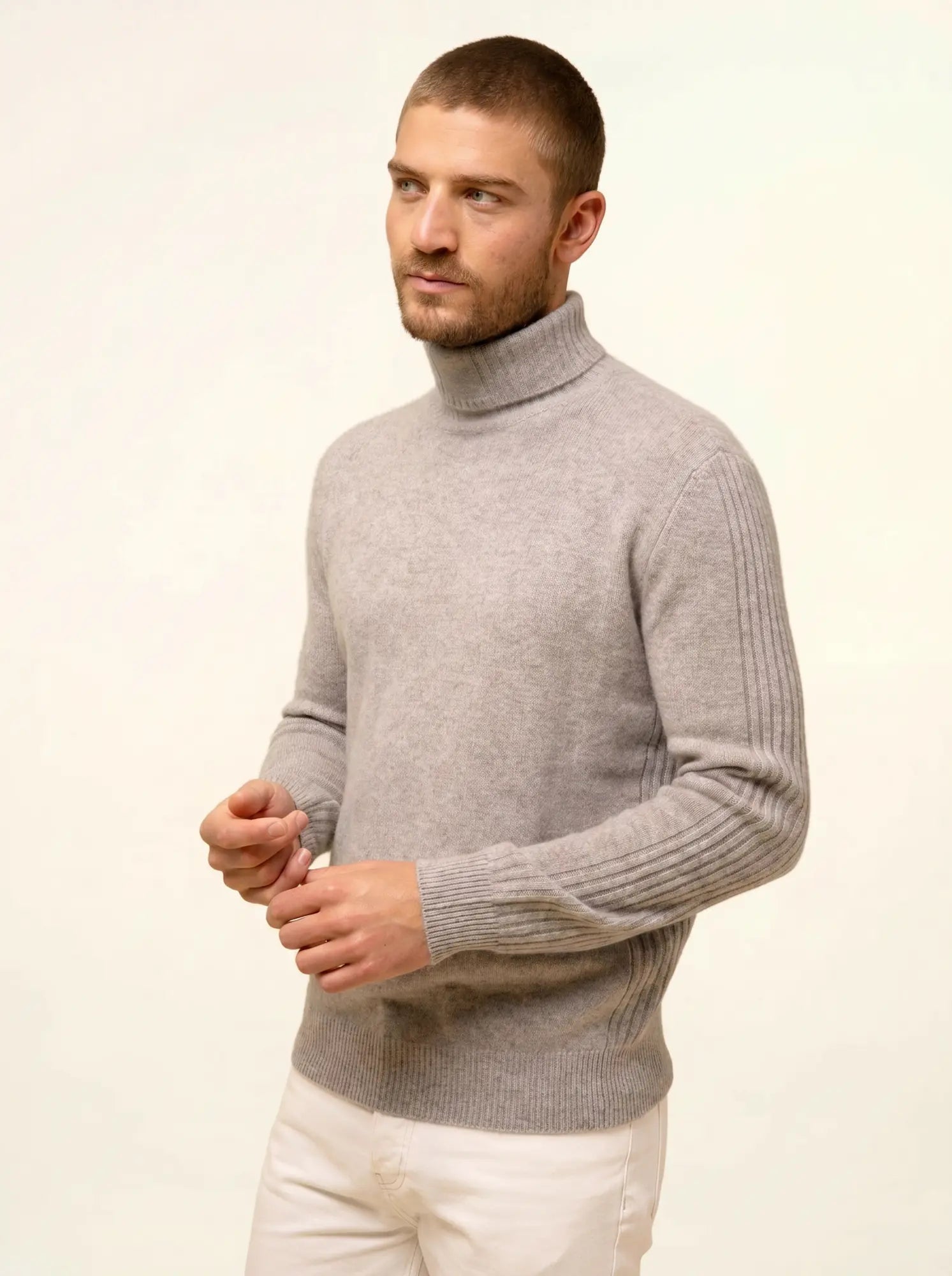 NOI pullover rollkragen 4-fädig wolke meliert