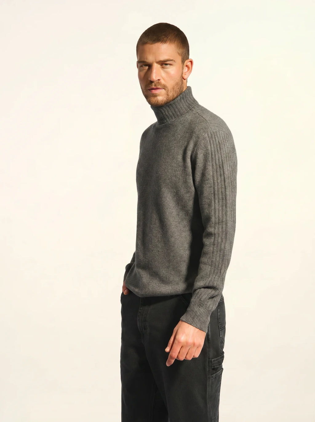 NOI pullover rollkragen 4-fädig anthrazit meliert