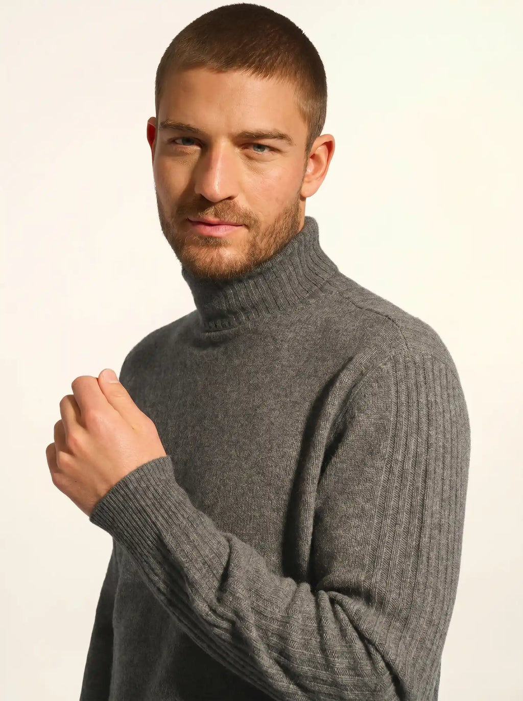 NOI pullover rollkragen 4-fädig anthrazit meliert