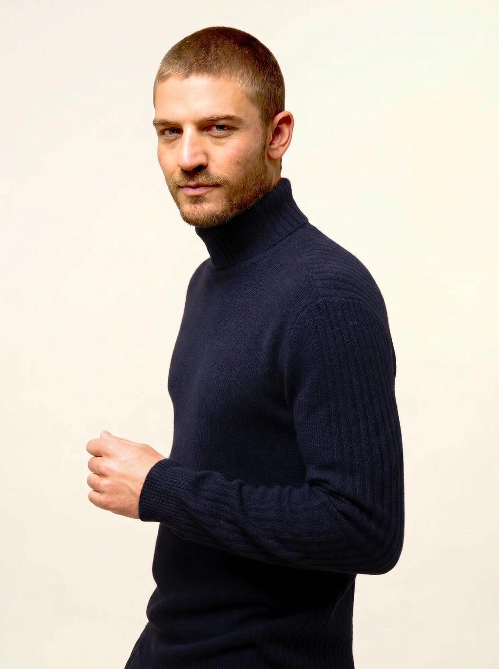 NOI pullover rollkragen 4-fädig marineblau