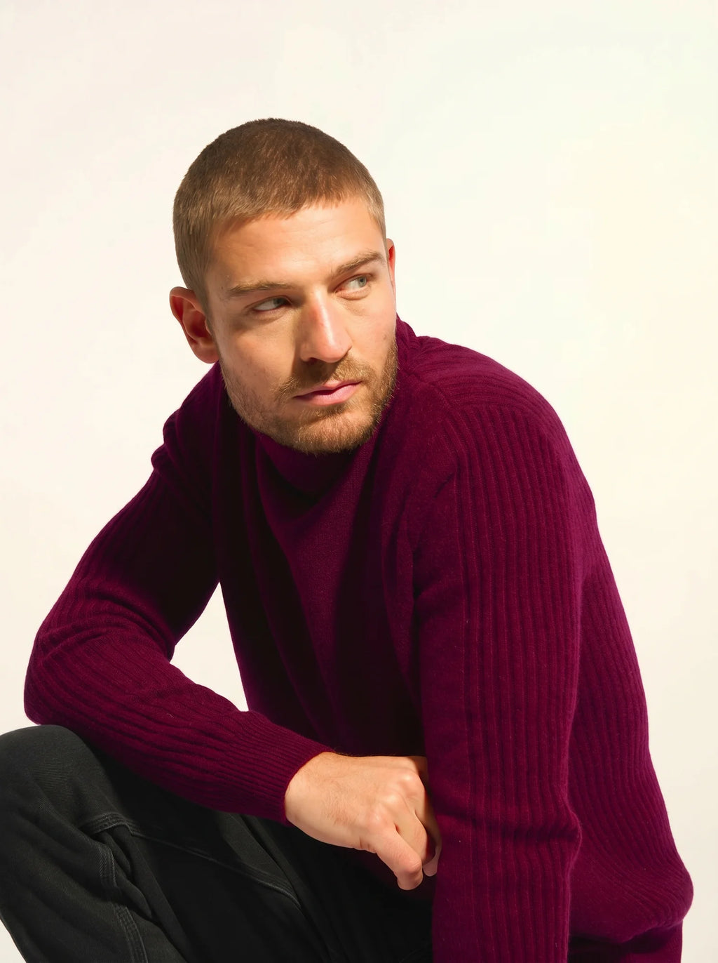 NOI pullover rollkragen 4-fädig bordeaux