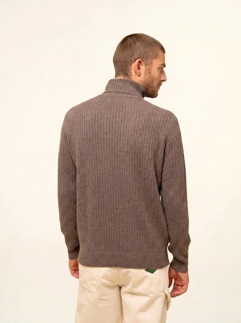 NOI pullover rollkragen 4-fädig taupe meliert