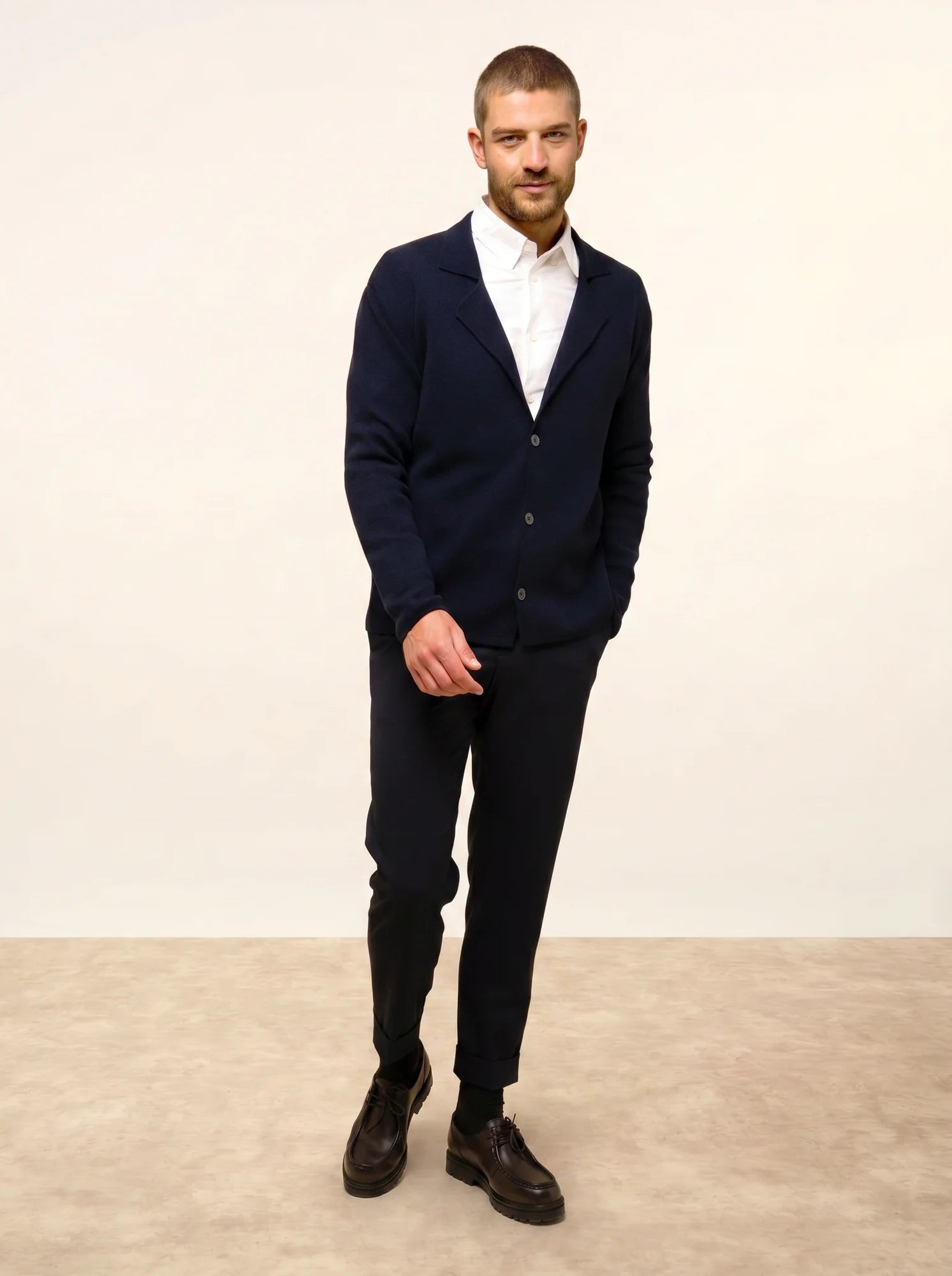 ALVAR jacke geknöpft col tailleur marineblau