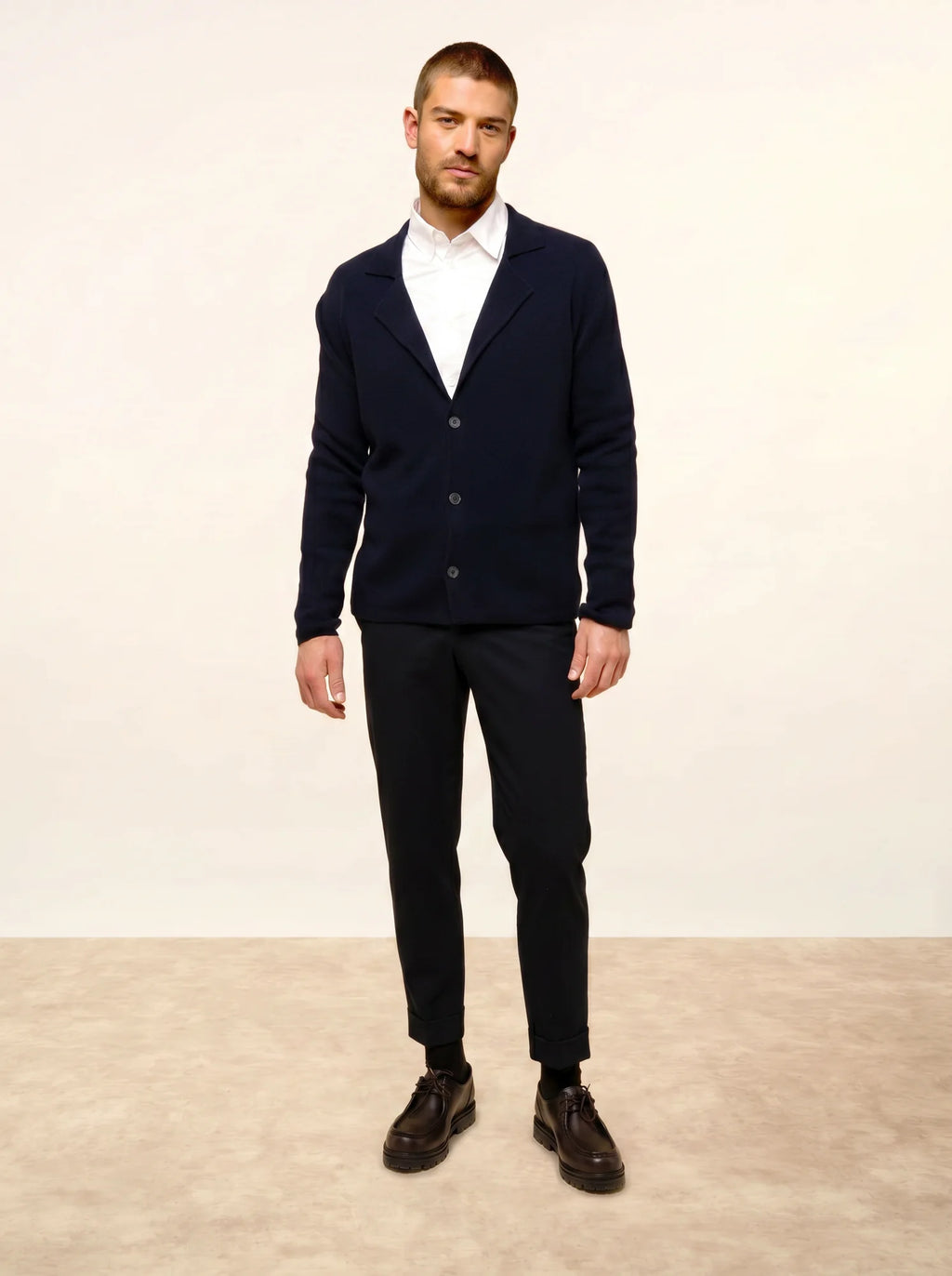 ALVAR jacke geknöpft col tailleur marineblau