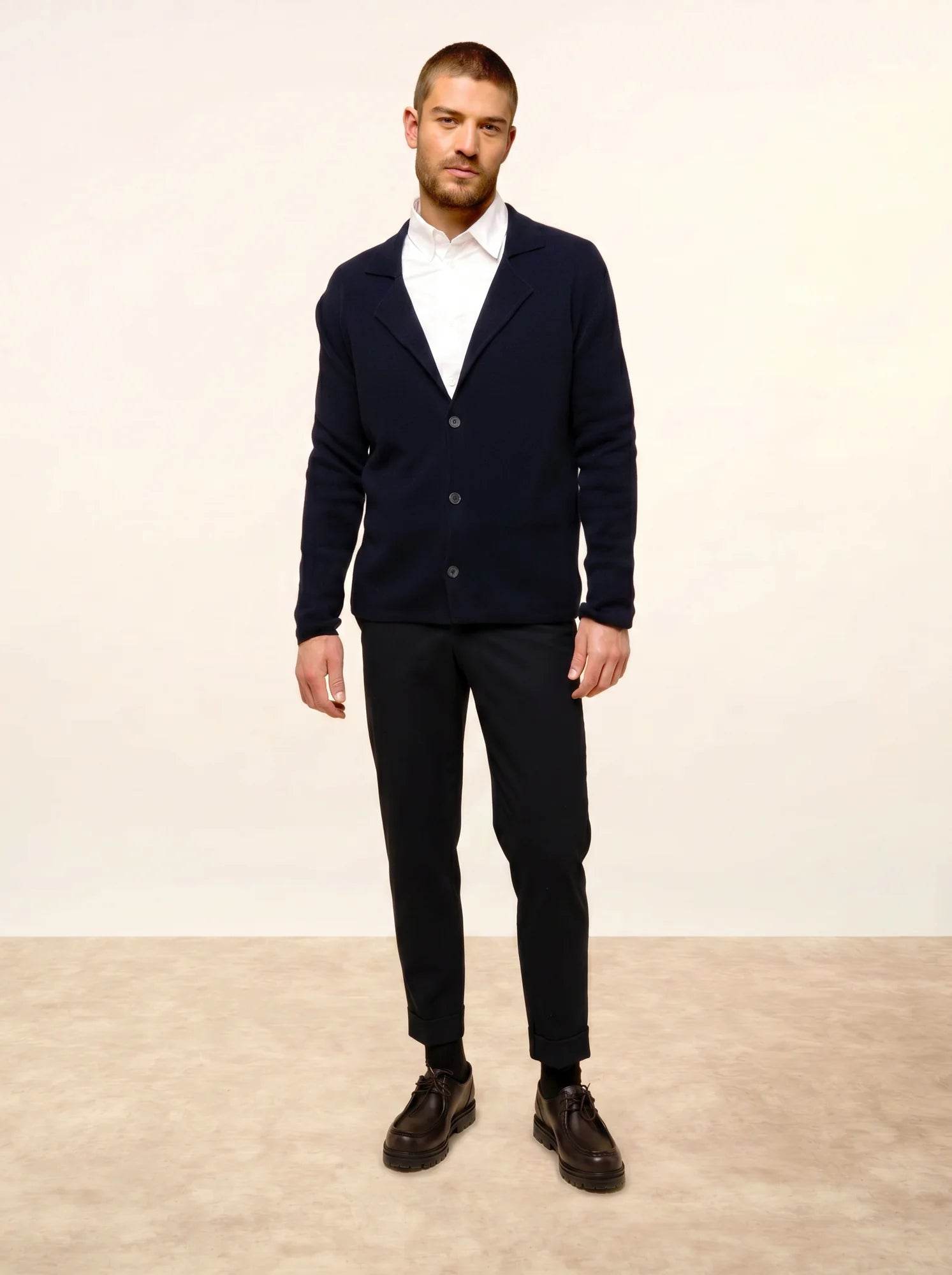 ALVAR jacke geknöpft col tailleur marineblau