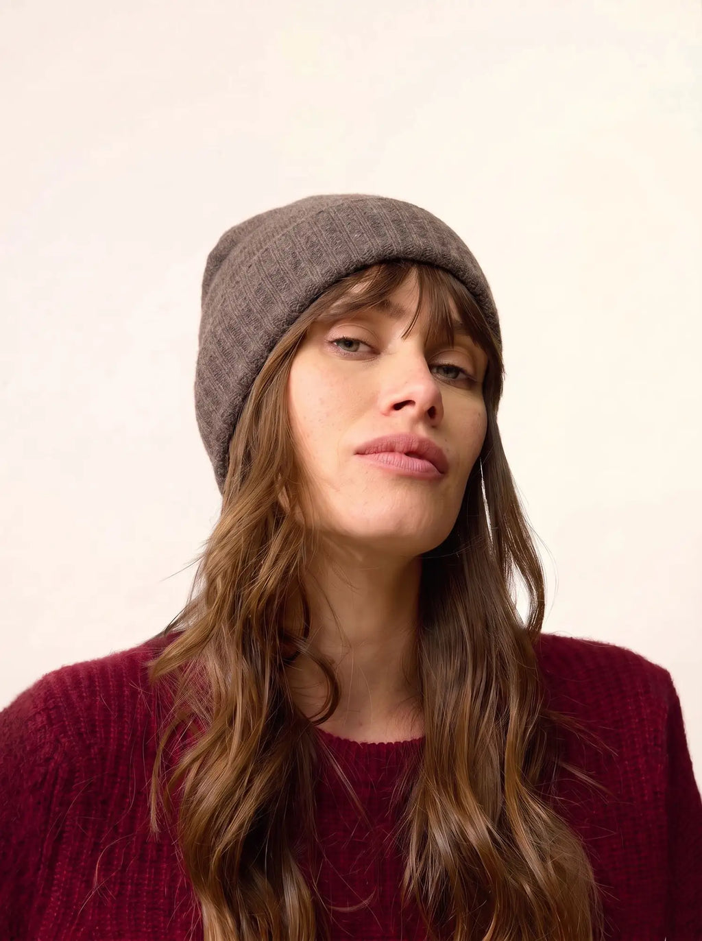 SIGNY bonnet 4 fils taupe chiné
