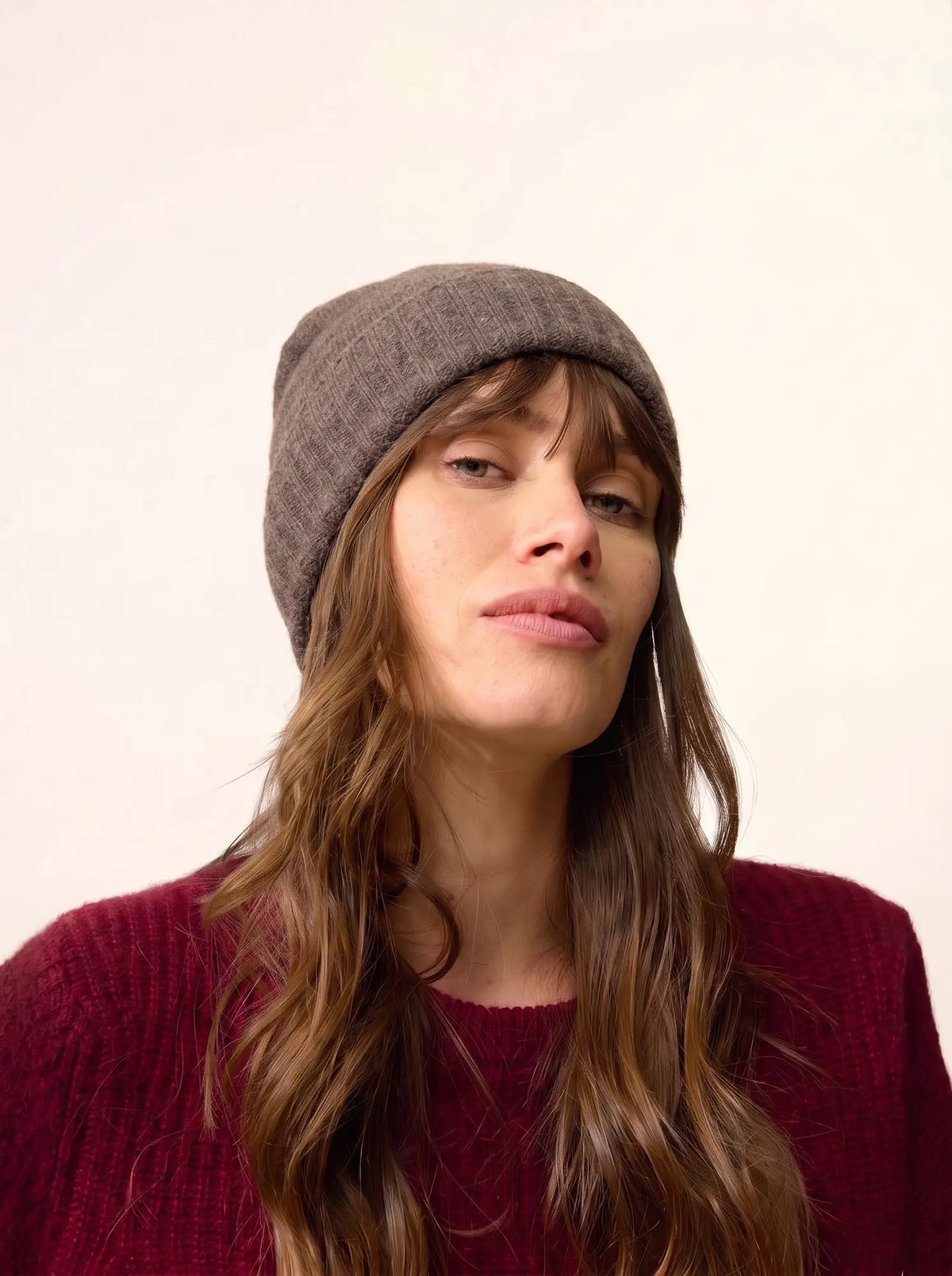 SIGNY bonnet 4 fils taupe chiné