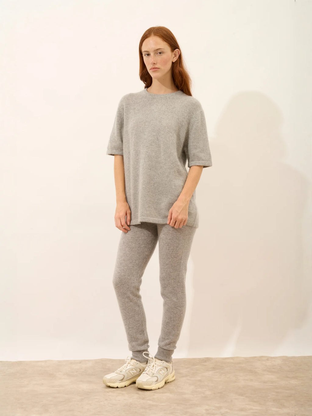 CARLA t-shirt rundhalsausschnitt 4-fädig grau meliert