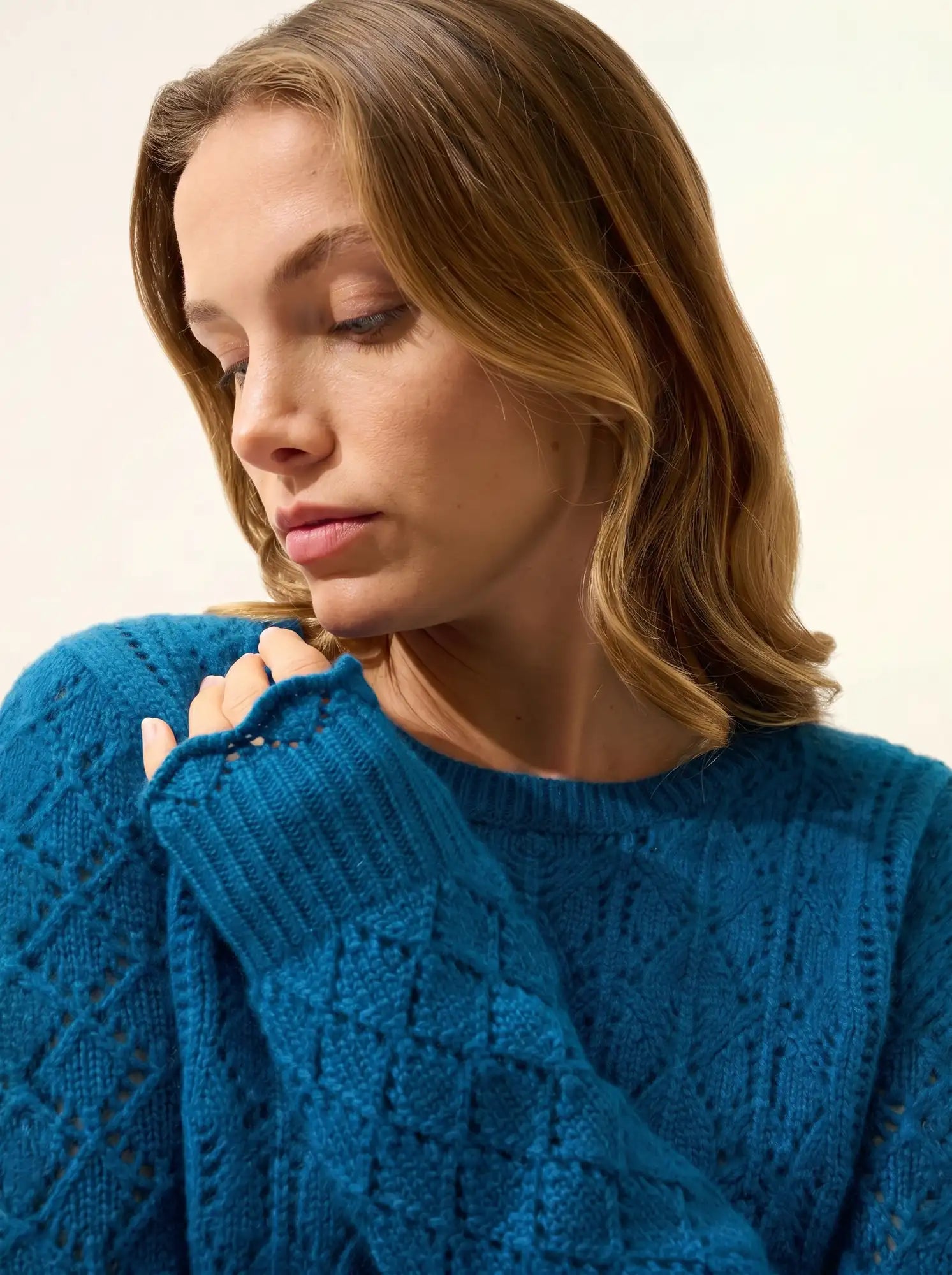 NADIA pullover rundhalsausschnitt 8-fädig paon