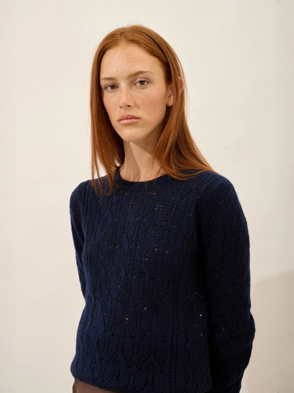 NADIA pullover rundhalsausschnitt 8-fädig marineblau