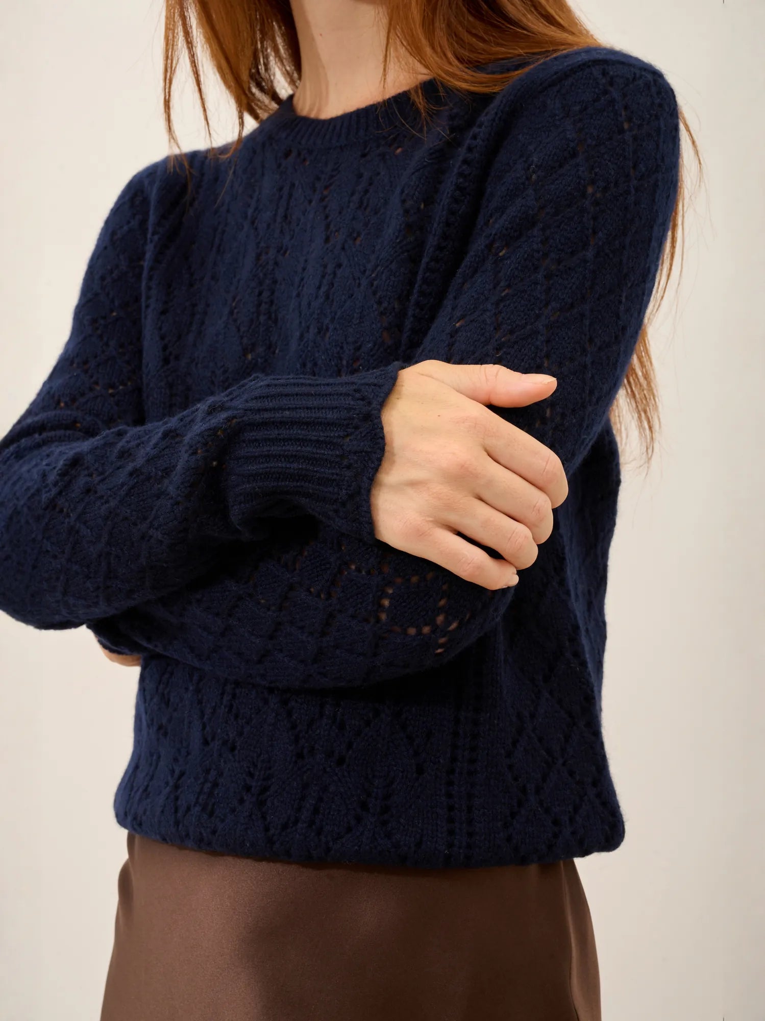 NADIA pullover rundhalsausschnitt 8-fädig marineblau