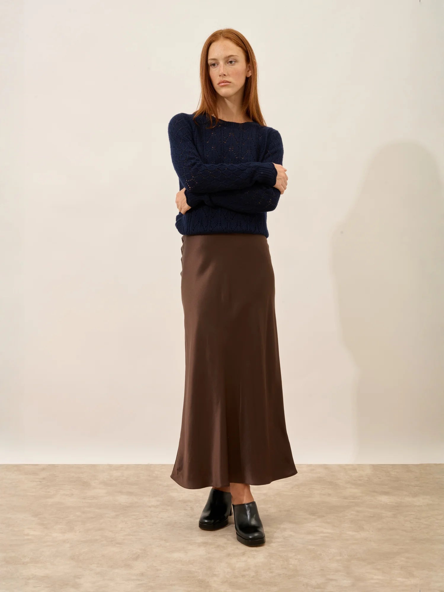 NADIA pullover rundhalsausschnitt 8-fädig marineblau