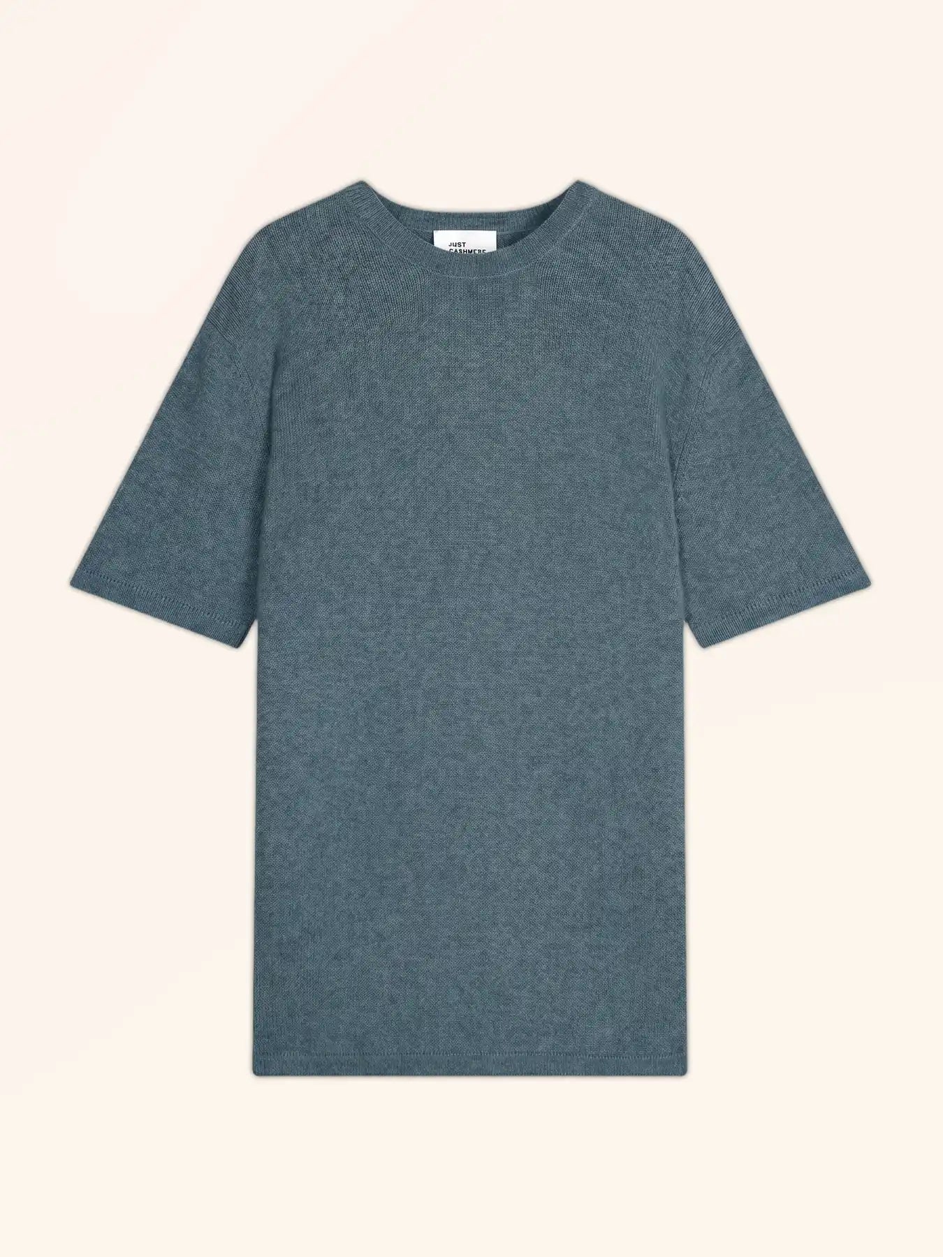 REBEKA t-shirt col rond 4 fils vert canard chiné