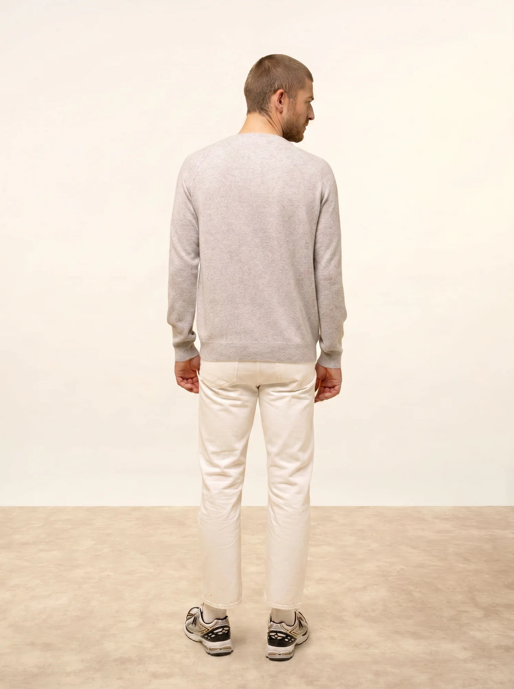 GUZMAN pullover col tunisien hellgrau meliert