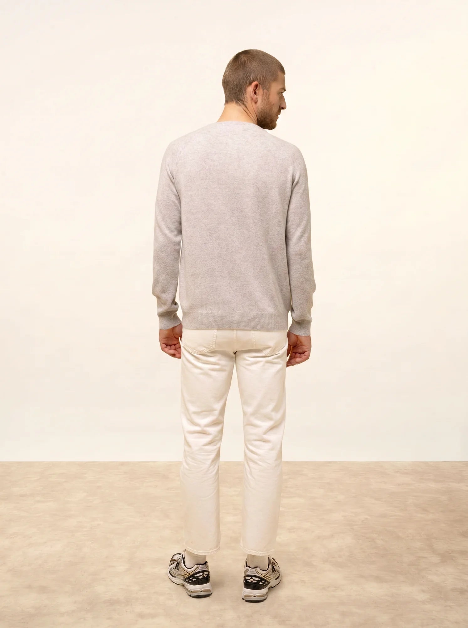 GUZMAN pullover col tunisien hellgrau meliert