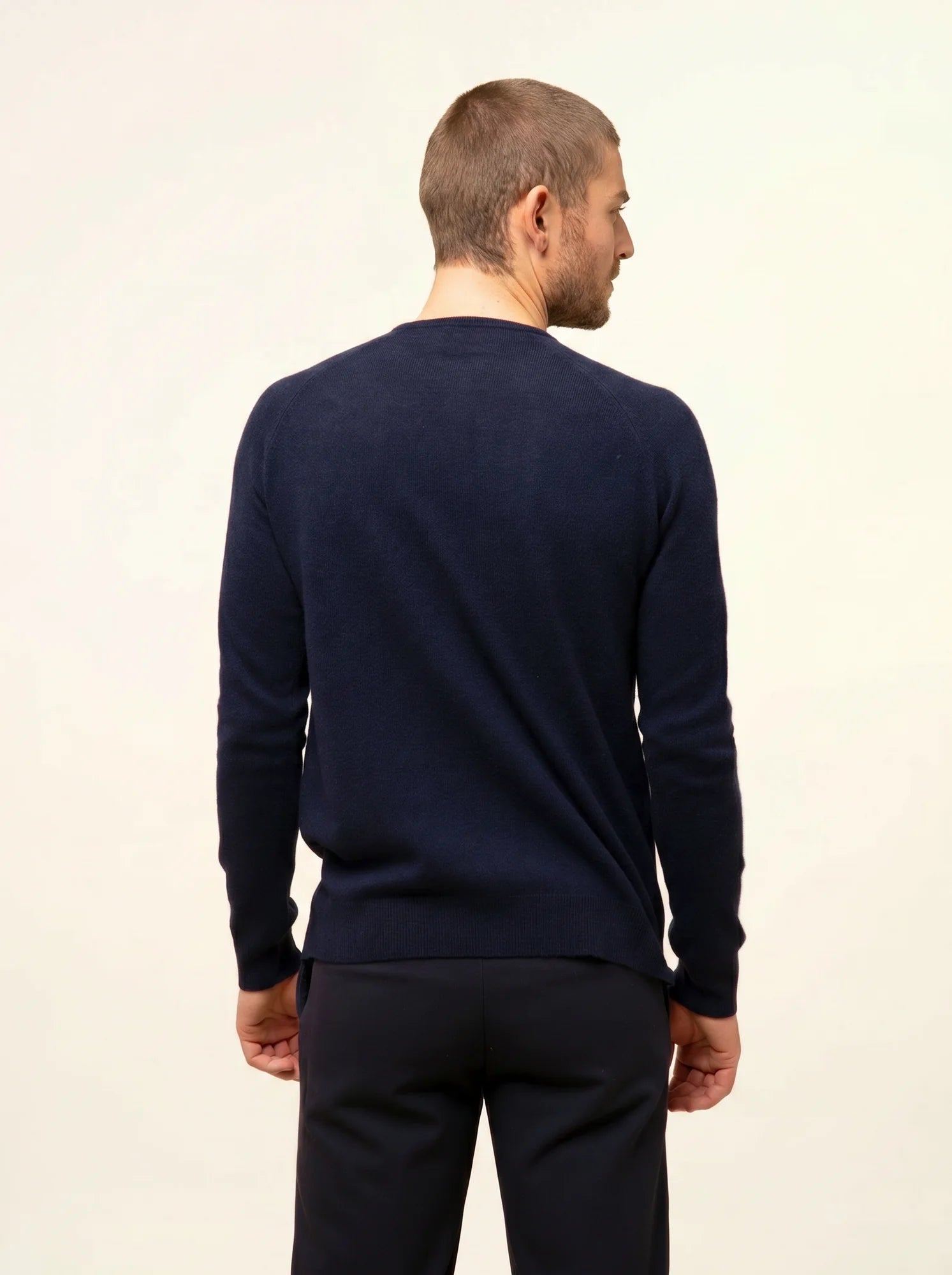 GUZMAN pullover col tunisien marineblau