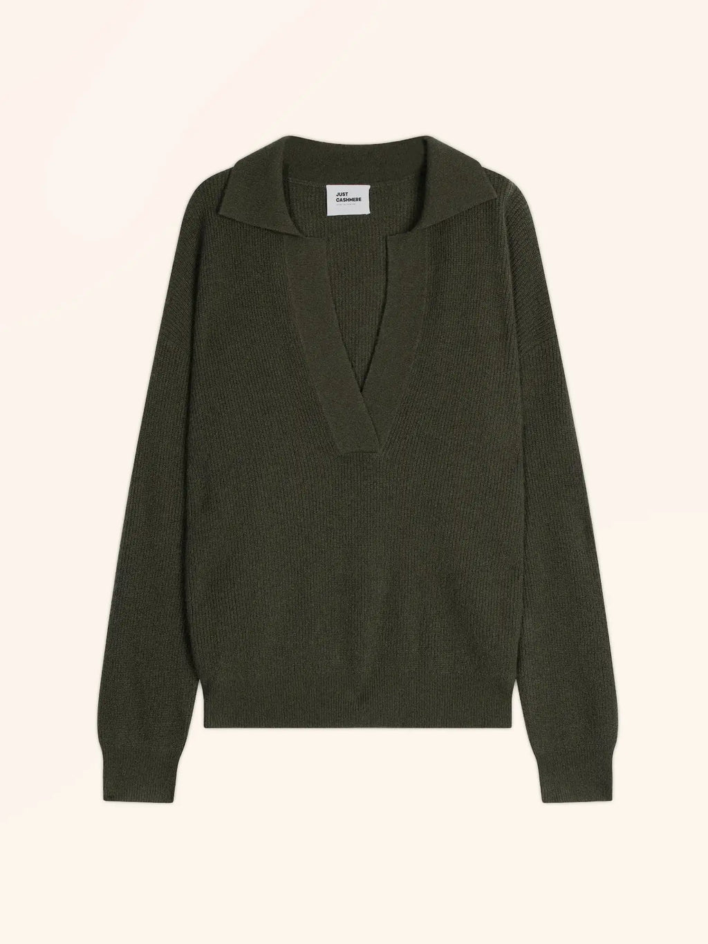 GARCIA poloshirt v-ausschnitt croisé langarm khaki