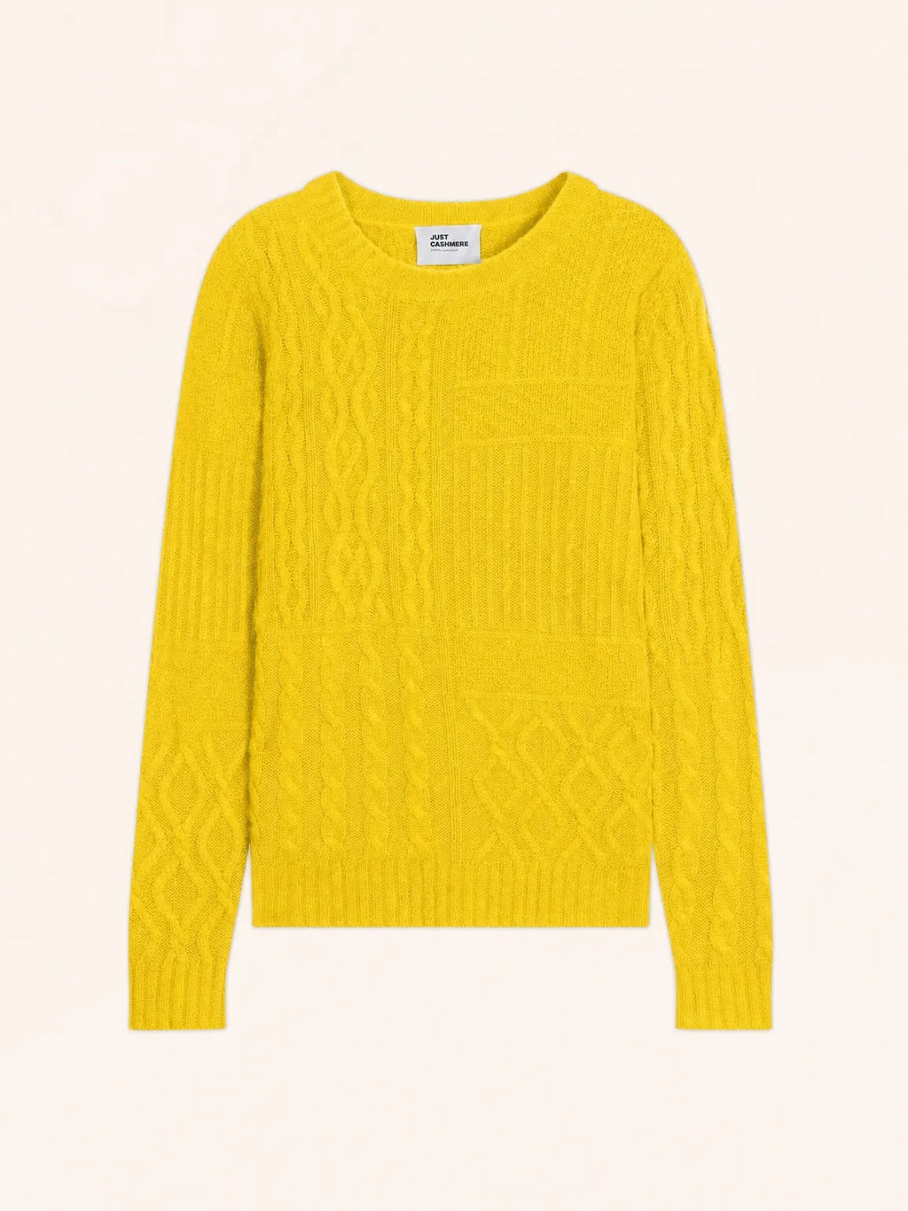 AMALA pull col rond 6 fils citron