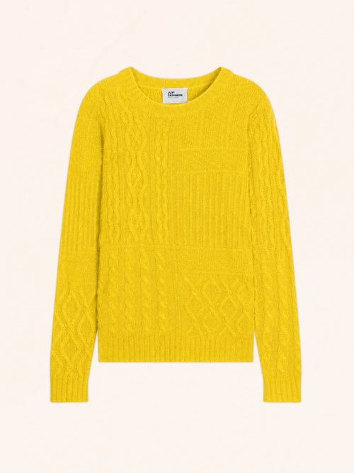AMALA pullover rundhalsausschnitt 6-fädig zitrone