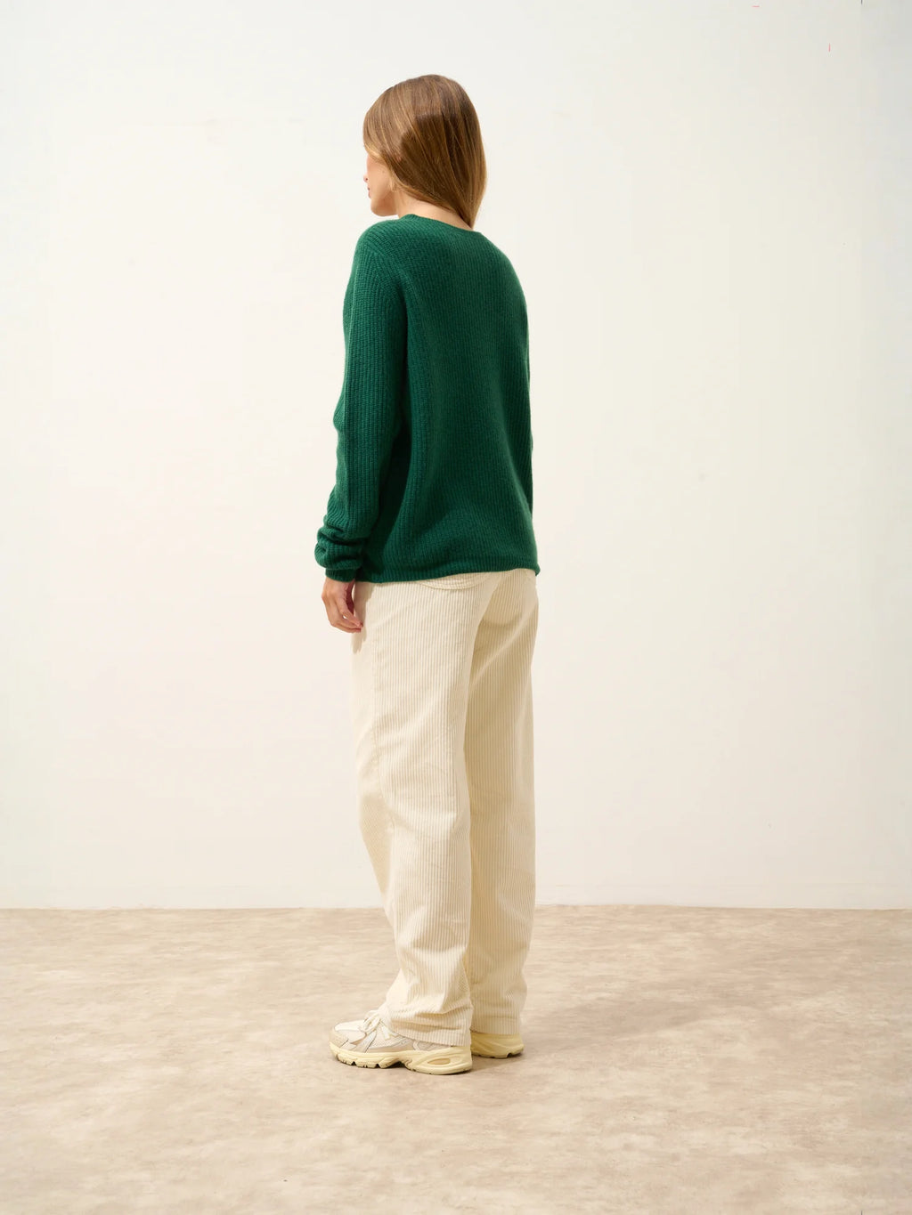 AMRITA pullover v-ausschnitt 4-fädig sapin