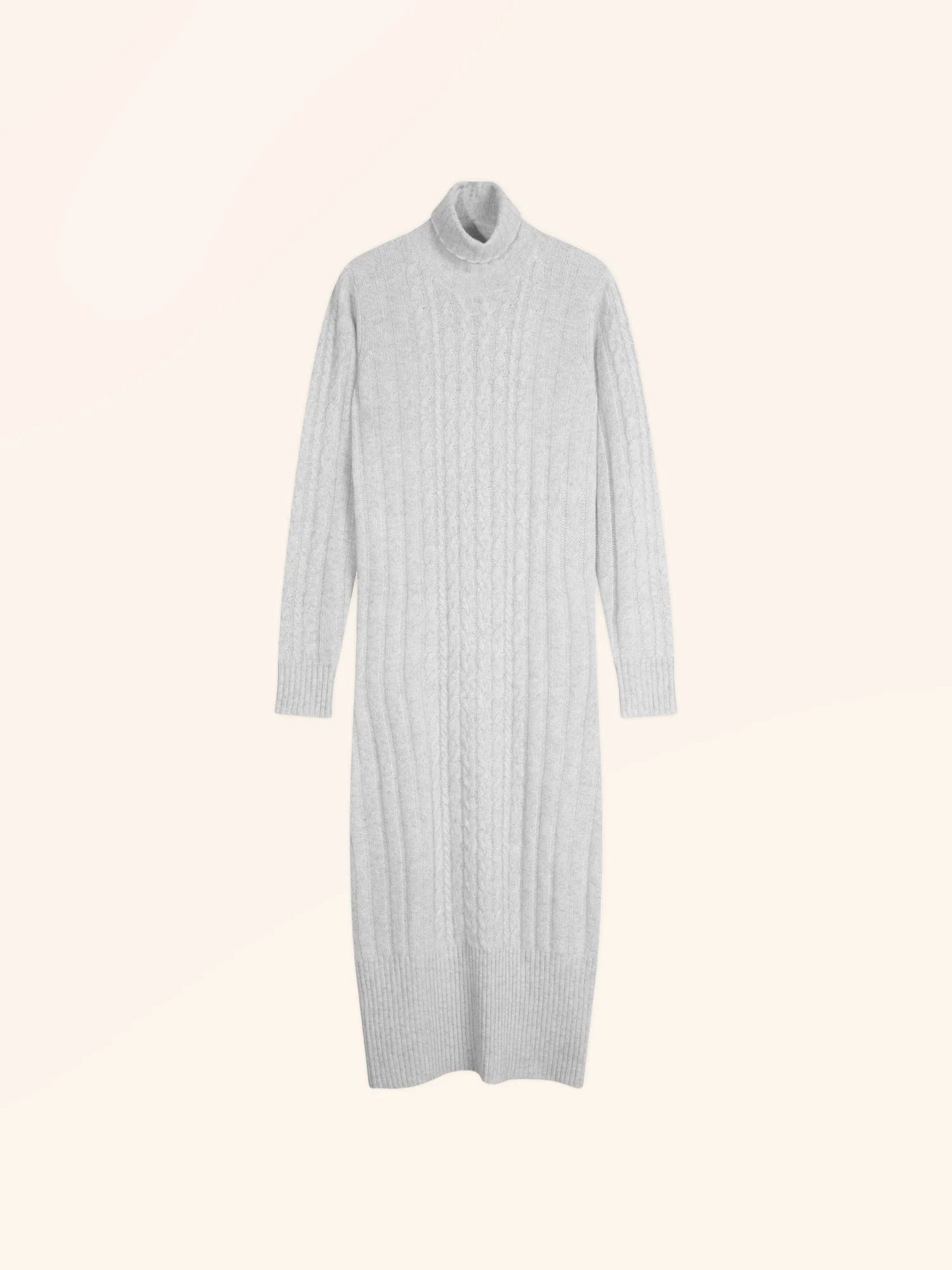 DOLKAR robe col roulé 4 fils gris perle chiné